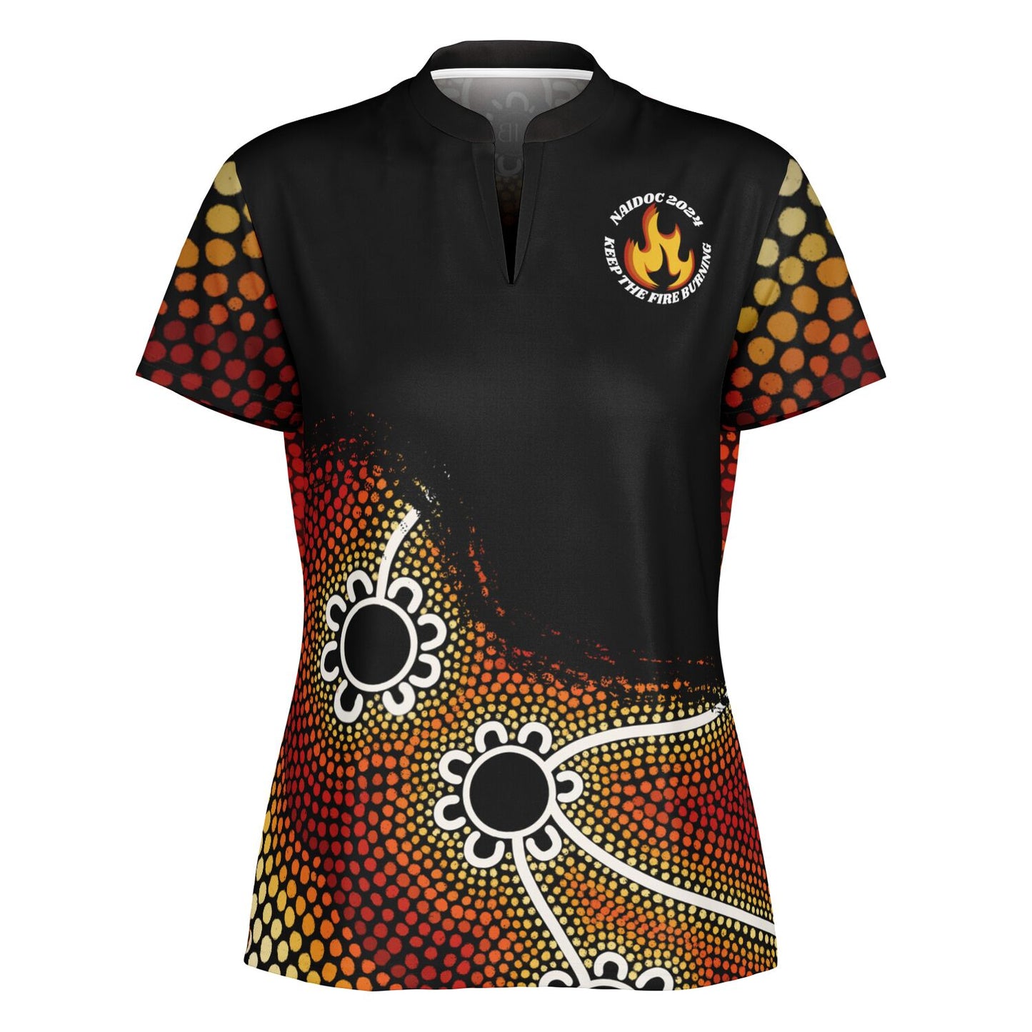 Women's NAIDOC 2024 Stand Up Collar Polo Shirt Ally Friendly
