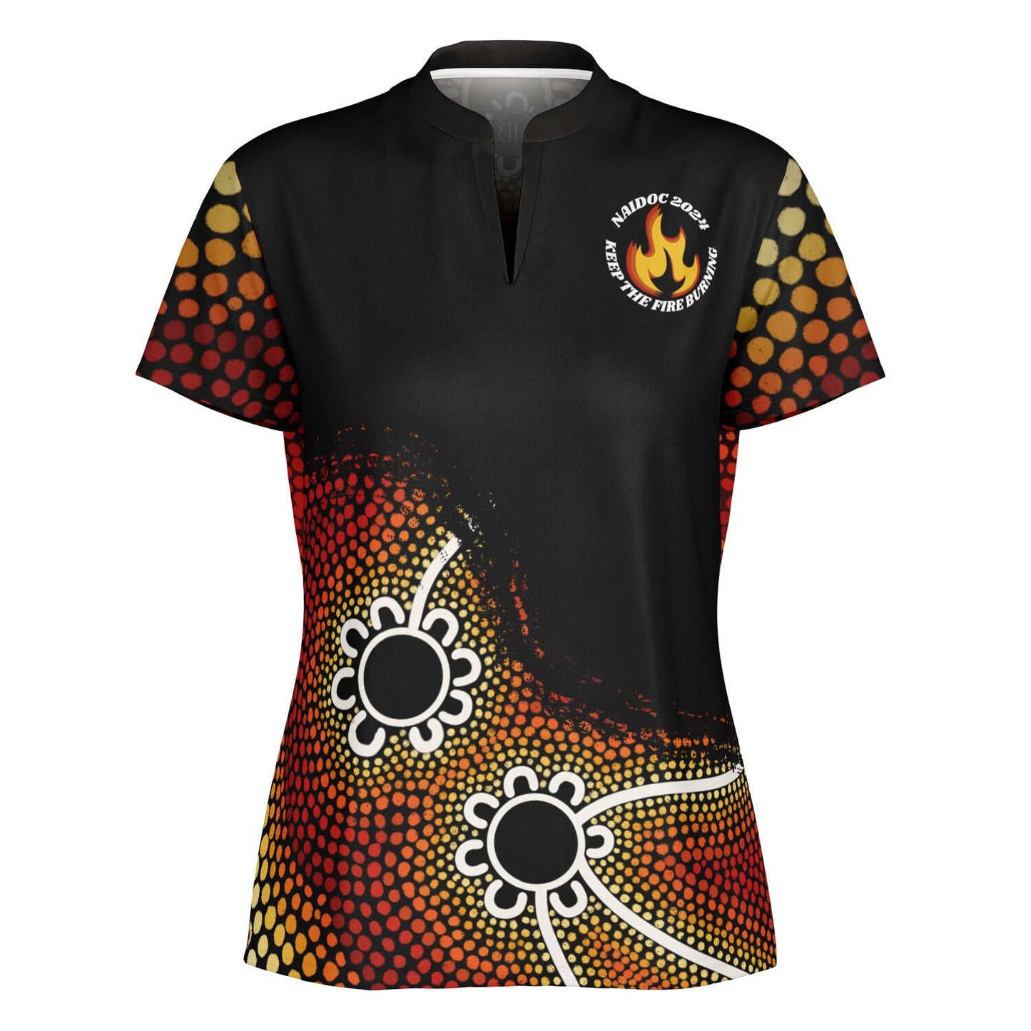 Women's NAIDOC 2024 Stand Up Collar Polo Shirt Mob Only